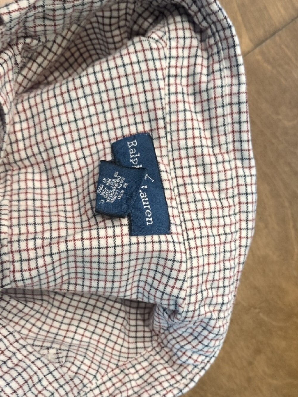 Ralph Lauren Boys White,Red, And Black Micro-Check Boys Button-Down Shirt, Sz L - Picture 8 of 9